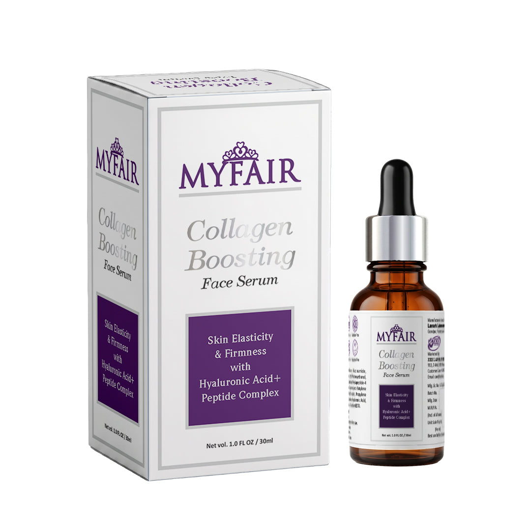 MYFAIR Collagen Boosting Face Serum with Hyaluronic Acid & Peptide Complex | For Firm, Youthful & Hydrated Skin (30ml)