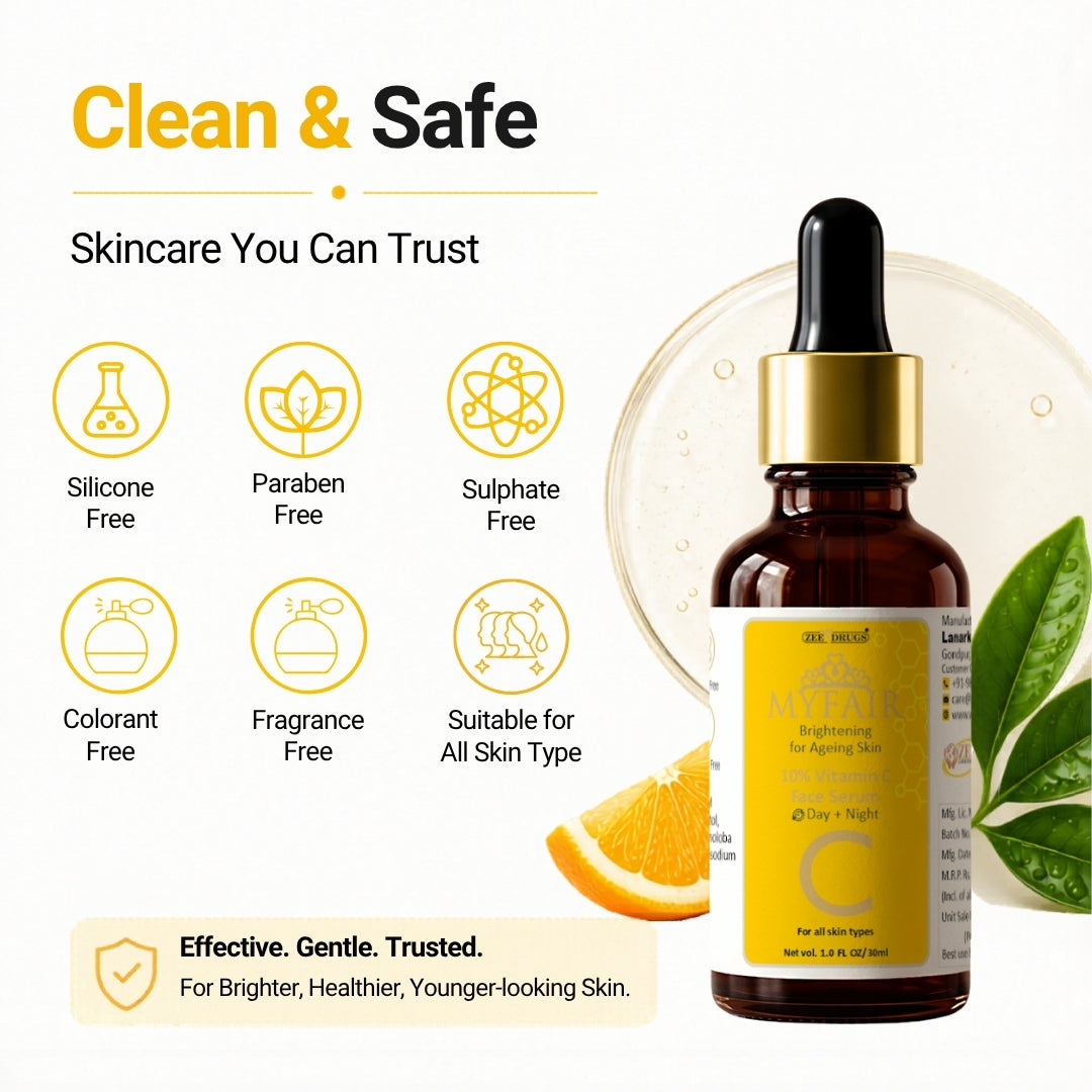 MyFair 10% Vitamin C Brightening Face Serum for Ageing Skin