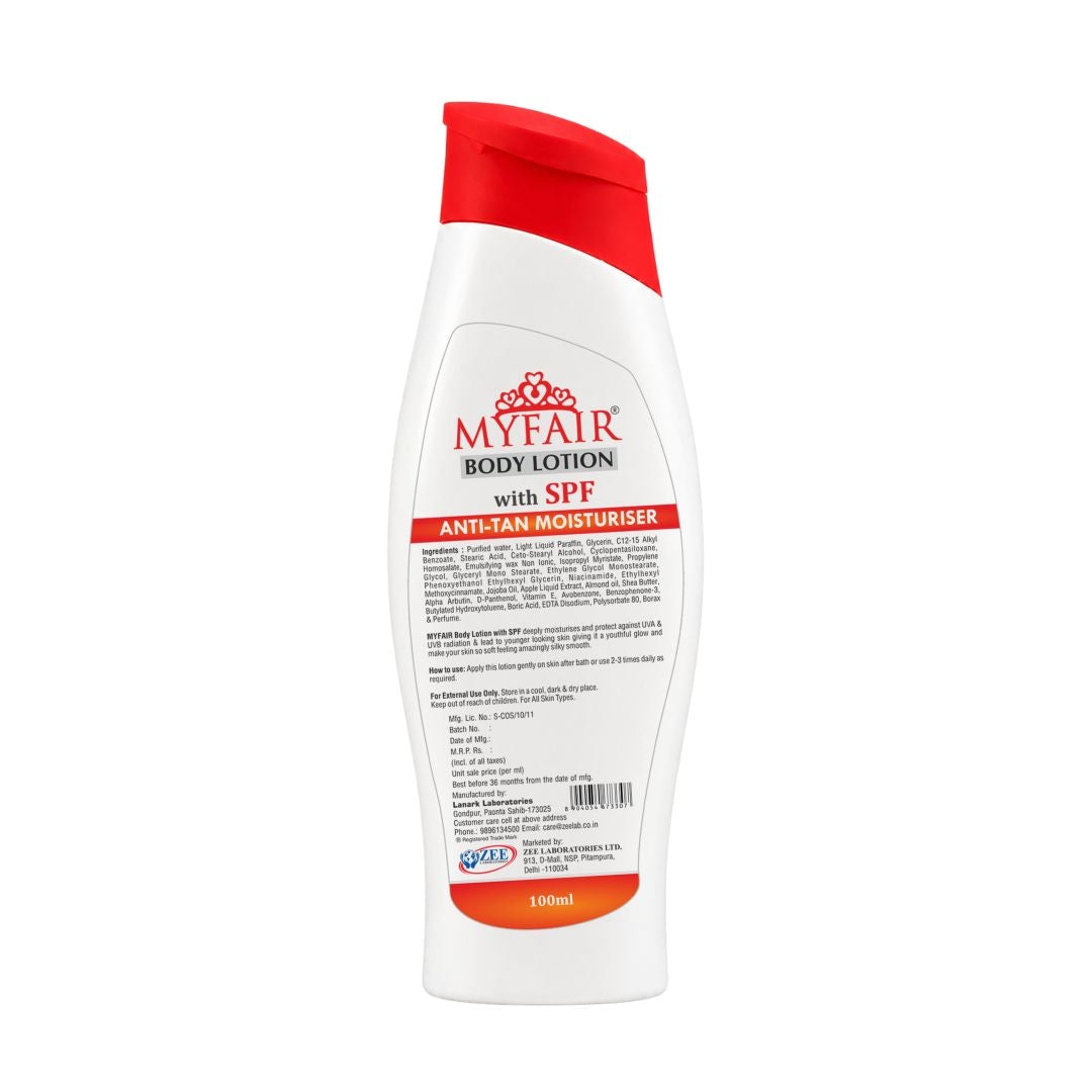 MyFair SPF Anti-Tan Body Lotion with UVA & UVB Protection | Fruit Rich Moisturiser | 100ml