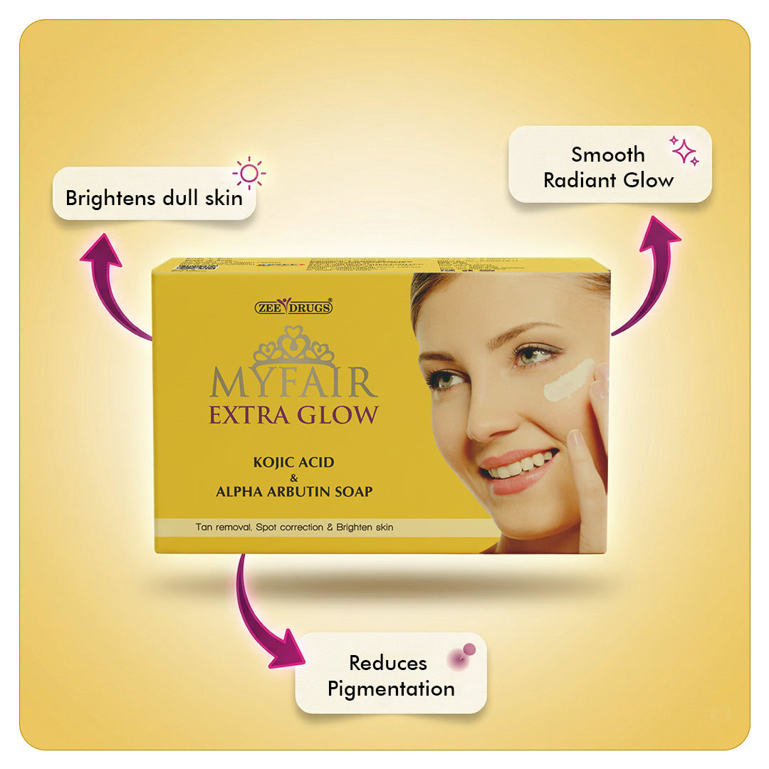 MyFair Extra Glow Kojic Acid & Alpha Arbutin Brightening Soap - 75g