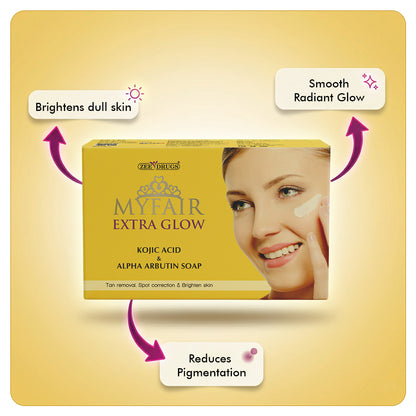 MyFair Extra Glow Kojic Acid & Alpha Arbutin Brightening Soap - 75g