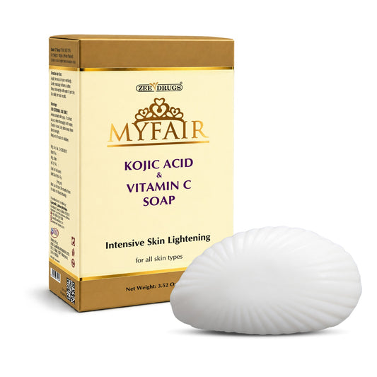 MyFair Kojic Acid & Vitamin C Soap for Dark Spots, Pigmentation, Acne & Skin Brightening - 100g