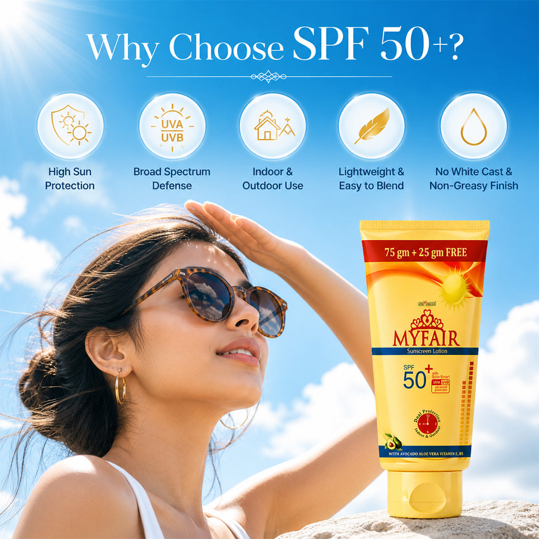 MyFair SPF 50+ Glow Sunscreen Lotion with UVA/UVB Protection