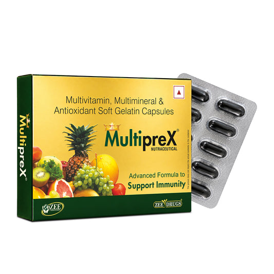 Multiprex Multivitamin Capsules for Daily Energy, Stamina and Immunity Support - 10 Capsules
