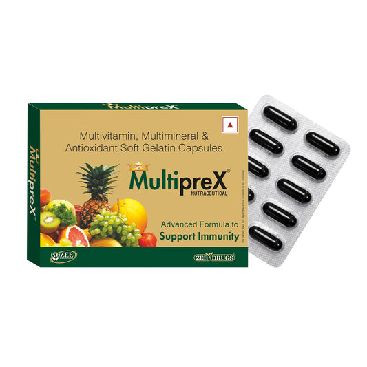 Multiprex Multivitamin Capsules for Daily Energy, Stamina and Immunity Support - 10 Capsules