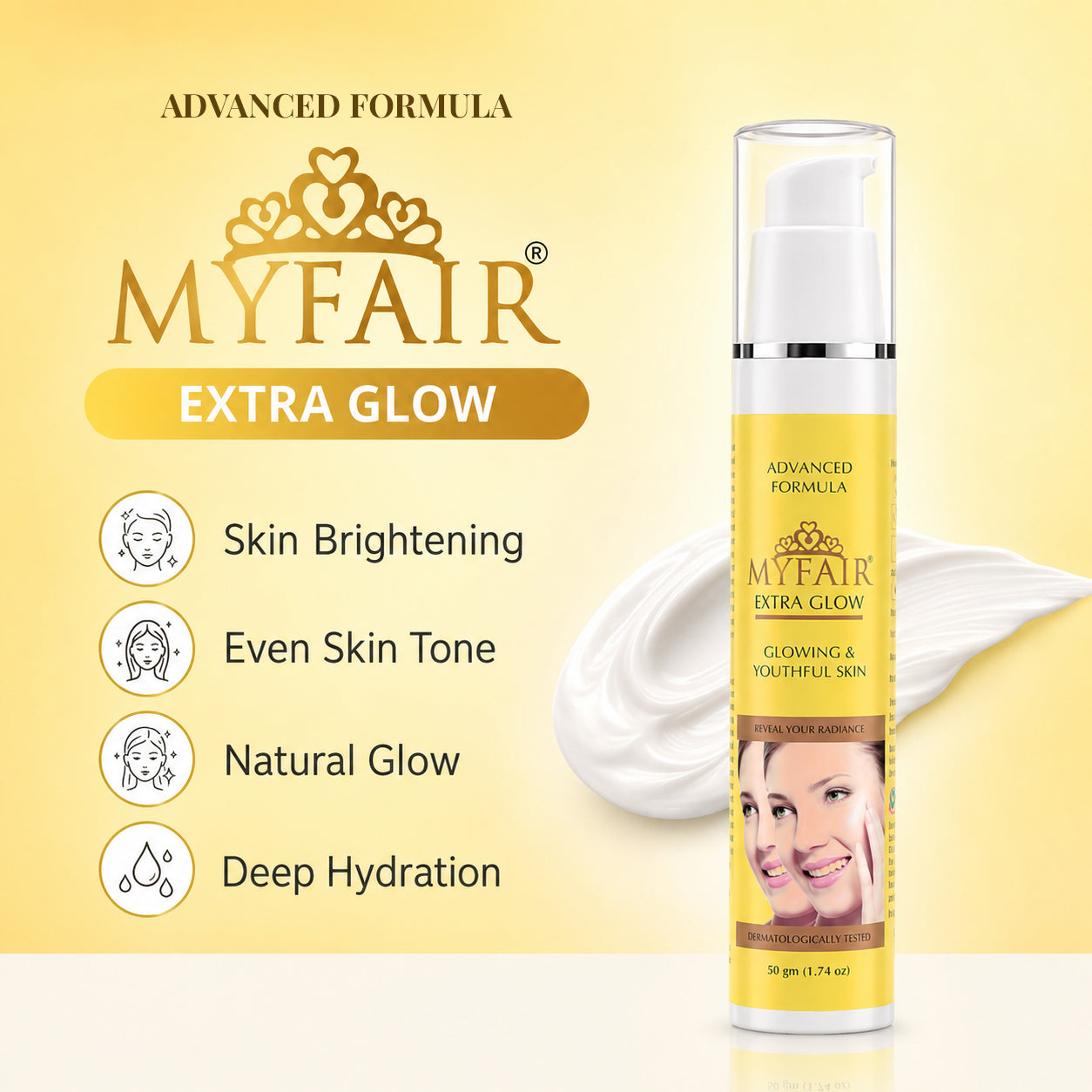MyFair Extra Glow Cream for Skin Brightening, Radiance & Youthful Glow - 50g