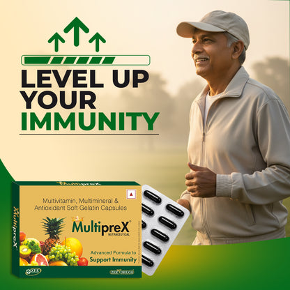 Multiprex Multivitamin Capsules for Daily Energy, Stamina and Immunity Support - 10 Capsules