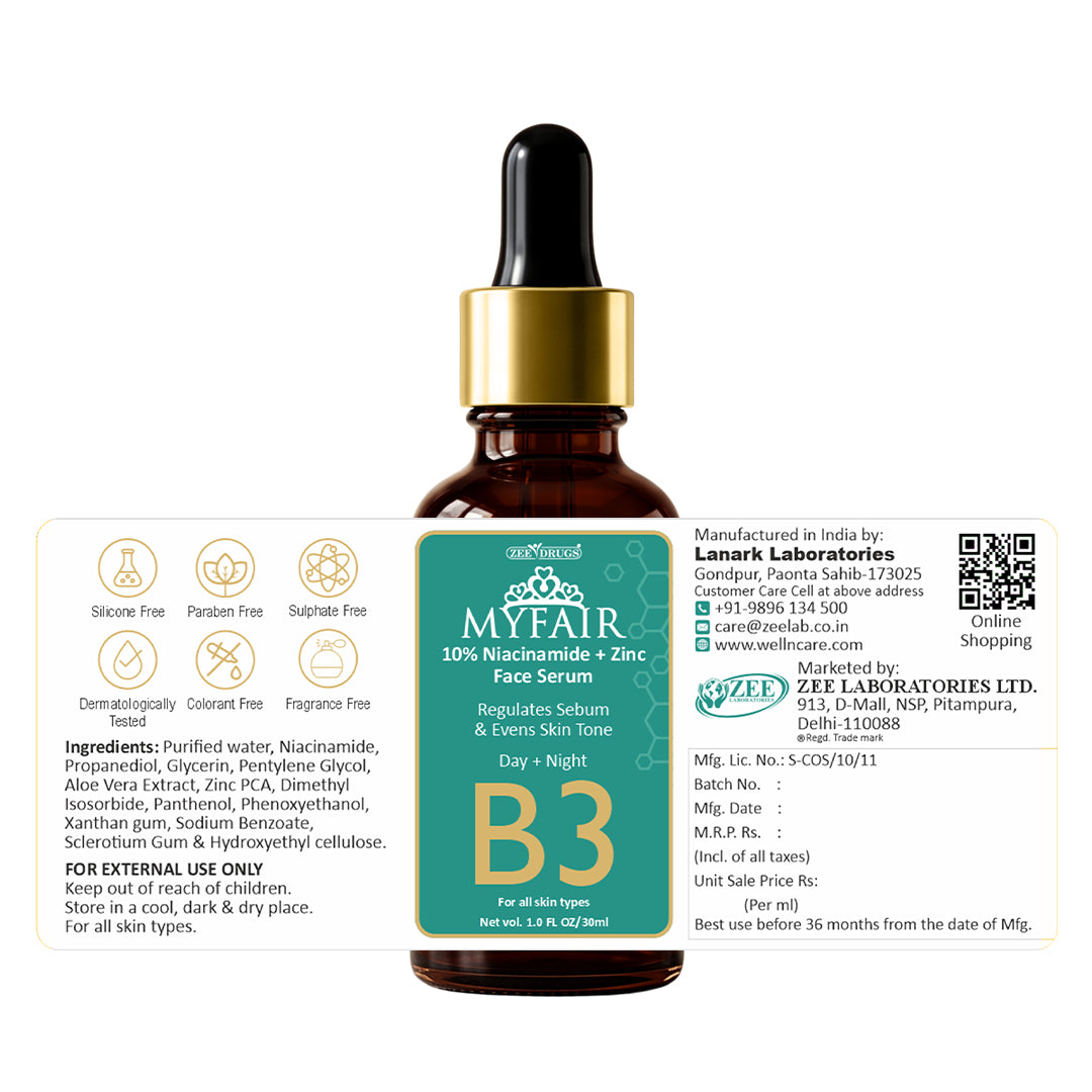 Myfair - 10% niacinamide face serum with zinc - 30 ml