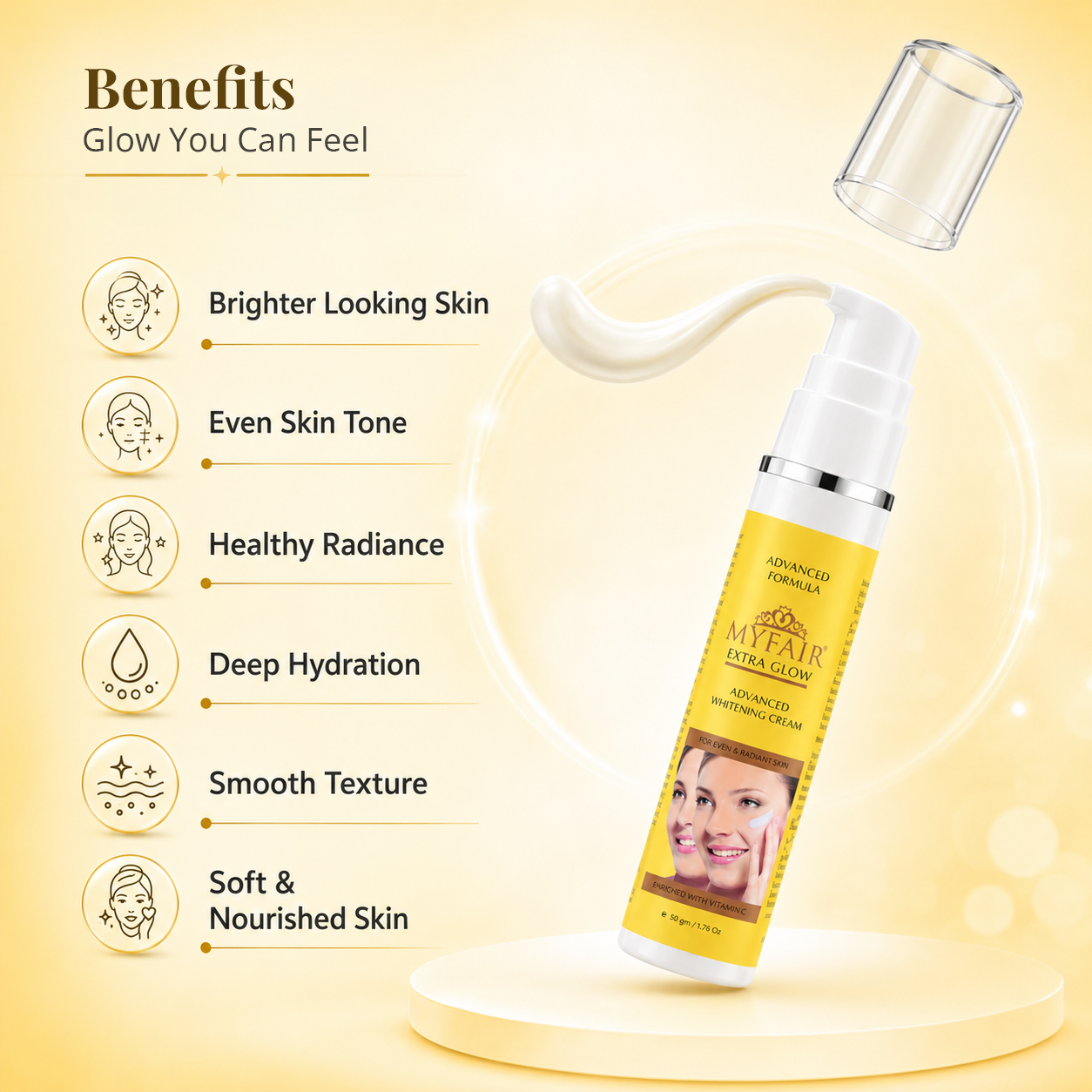 MyFair Extra Glow Cream for Skin Brightening, Radiance & Youthful Glow - 50g
