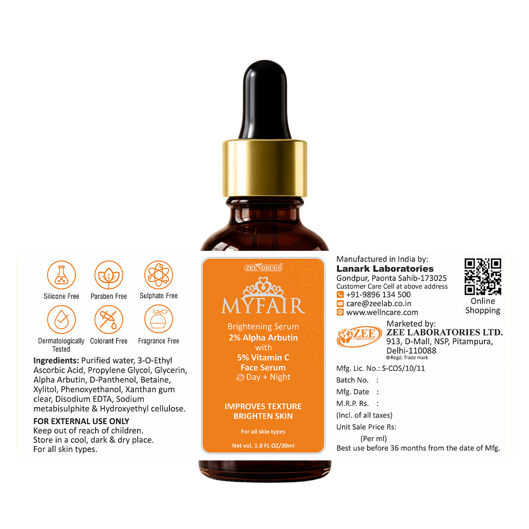 Myfair Brightening Face  Serum with 2% Alpha Arbutin & 5% Vitamin C