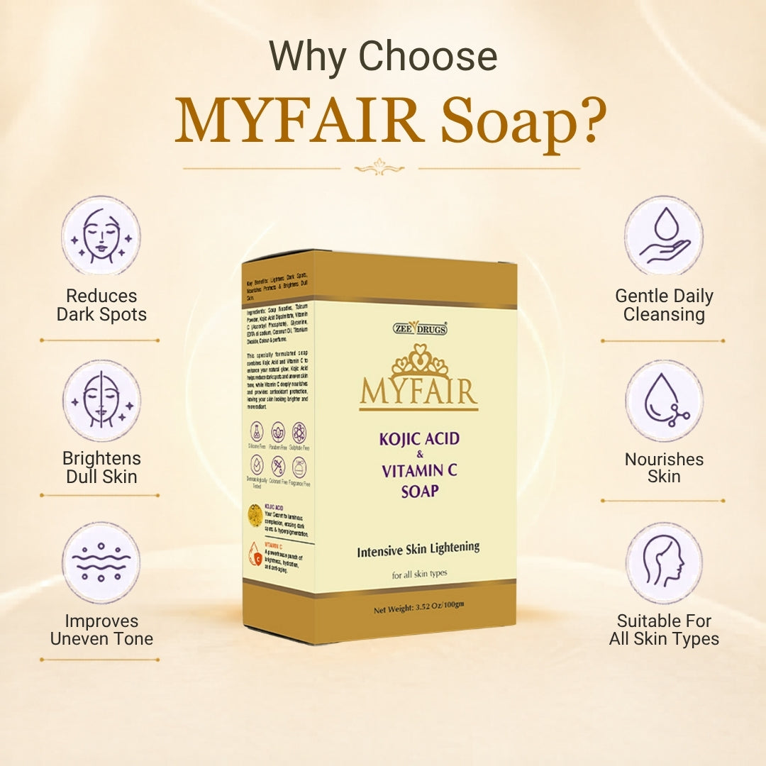 Myfair - Kojic Acid with Vitamin C Soap - 100 Gram
