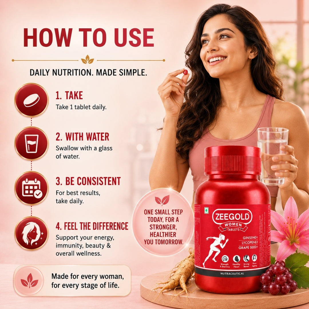Zeegold Women Multivitamin Tablets for Strength, Immunity, & Stamina - 60 Tablets