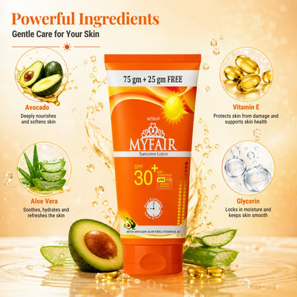 MYFAIR SPF 30+ Sunscreen Lotion with Solar Smart 30 UVA/UVB Protection