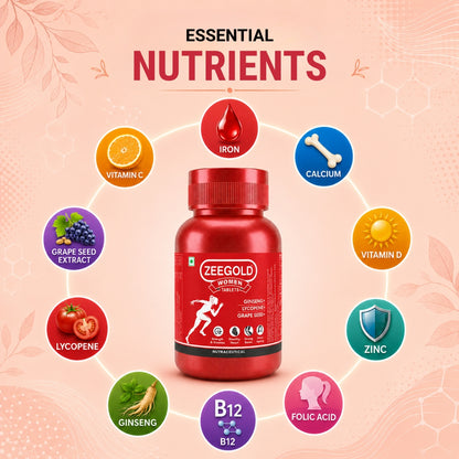 Zeegold Women Multivitamin Tablets for Strength, Immunity, & Stamina - 60 Tablets