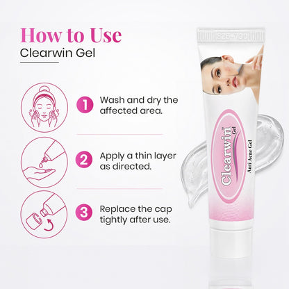 Clearwin Gel for Acne, Pimples, and Clear Skin - 15g