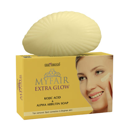 MyFair Extra Glow Kojic Acid & Alpha Arbutin Brightening Soap - 75g