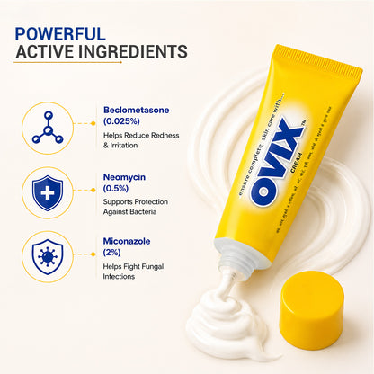 Ovix Skin Care Cream for Skin Infections, Burns, and Shaving Cuts - 15g