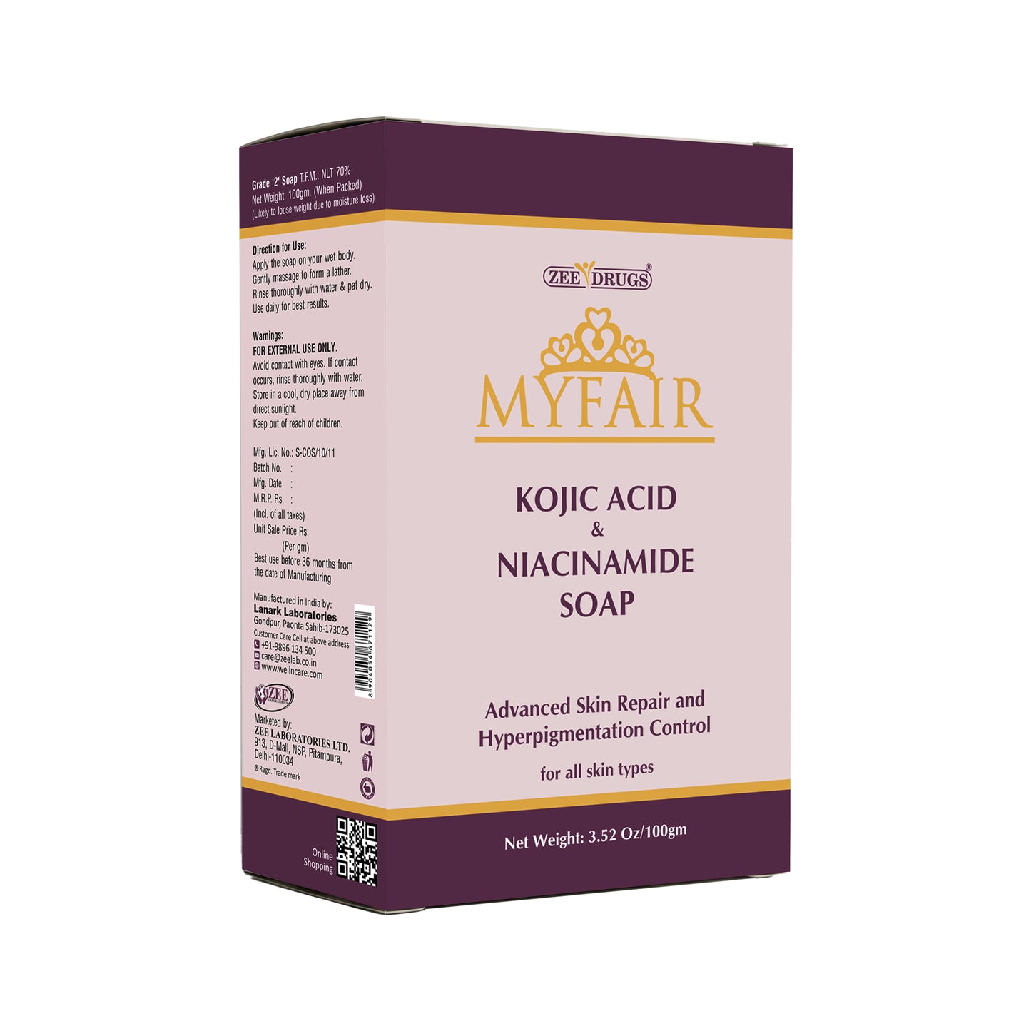 Myfair - Kojic Acid with Niacinamide Soap - 100 Gram