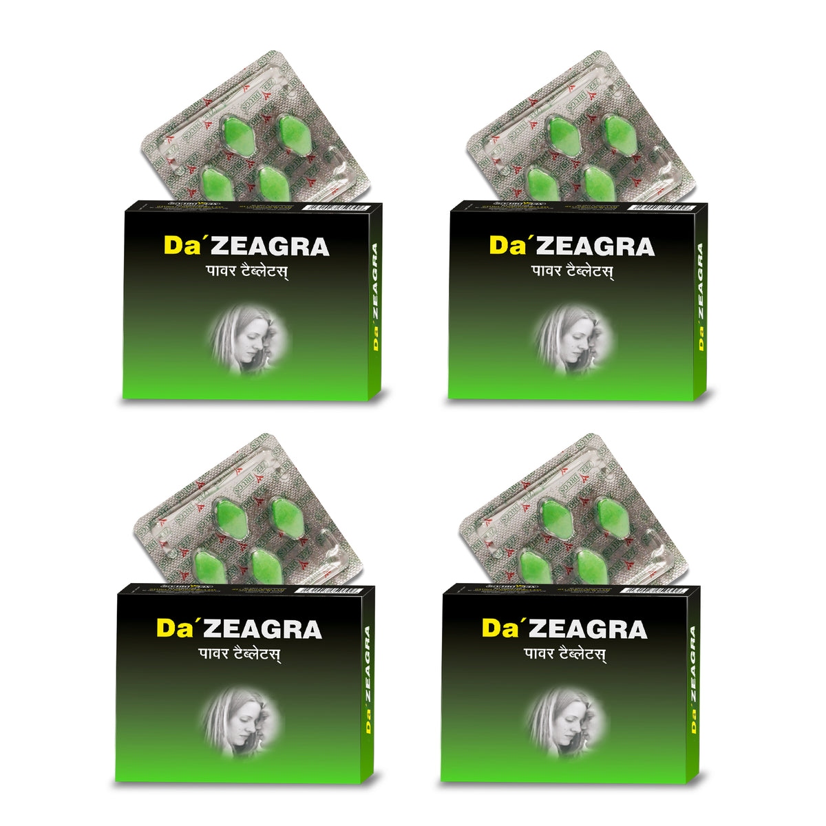 Da'ZEAGRA Tablets for Men | For Intimate Performance, Confidence, Vitality & Longer-Lasting Comfort - 4 Tablets