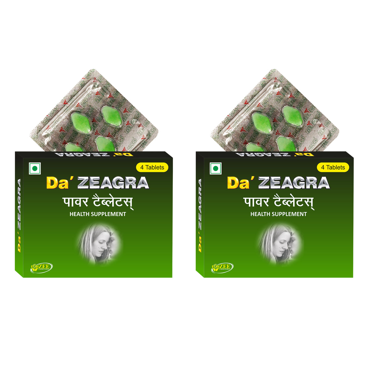 Da'ZEAGRA Tablets for Men | For Intimate Performance, Confidence, Vitality & Longer-Lasting Comfort - 4 Tablets