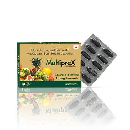 Multiprex Multivitamin Capsules for Daily Energy, Stamina and Immunity Support - 10 Capsules