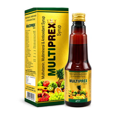 Multiprex Multivitamin Syrup for Daily Energy, Stamina and Immunity Support - 225ml