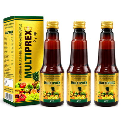 Multiprex Multivitamin Syrup for Daily Energy, Stamina and Immunity Support - 225ml