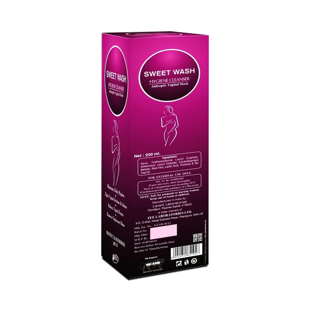 Sweet Wash Daily Intimate Hygiene Cleanser for Women - 200 ml