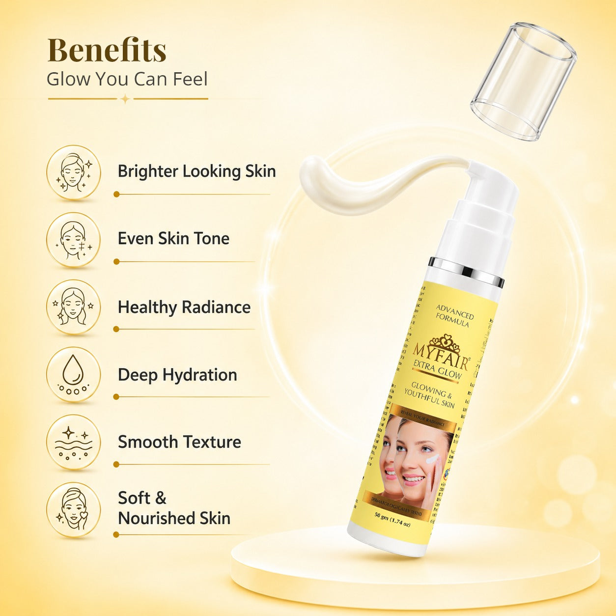 MyFair Extra Glow Cream for Skin Brightening, Radiance & Youthful Glow - 50g