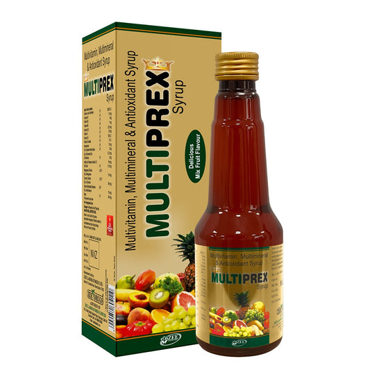 Multiprex Multivitamin Syrup for Daily Energy, Stamina and Immunity Support - 225ml