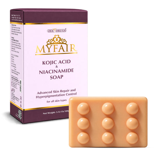 MyFair Kojic Acid & Niacinamide Soap for Dark Spots, Pigmentation, Acne & Skin Brightening - 100g