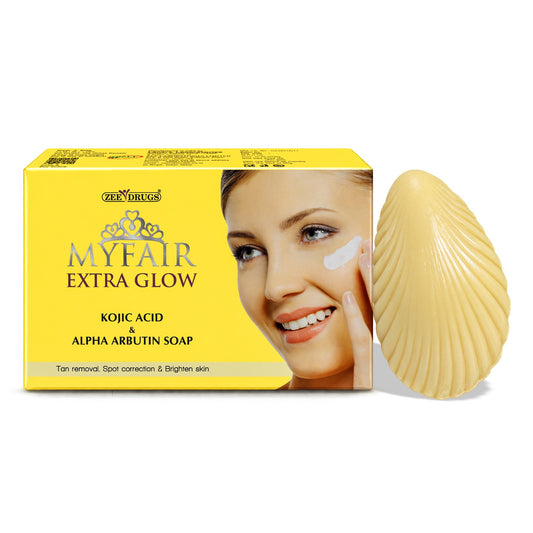 MyFair Extra Glow Kojic Acid & Alpha Arbutin Soap for Skin Brightening - 75g