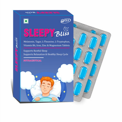 Sleepy Bliss Tablets for Restful Sleep & Mind Relaxation | Non-Habit Forming Sleeping Supplement - 30 Tablets