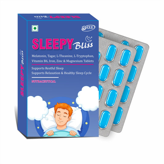 Sleepy Bliss Tablets for Restful Sleep & Mind Relaxation | Non-Habit Forming Sleeping Supplement - 30 Tablets