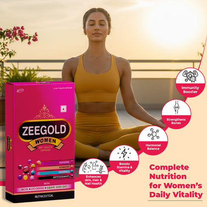 Zeegold Women Multivitamin Capsules for Daily Energy, Stamina and Immunity - 15 Capsules