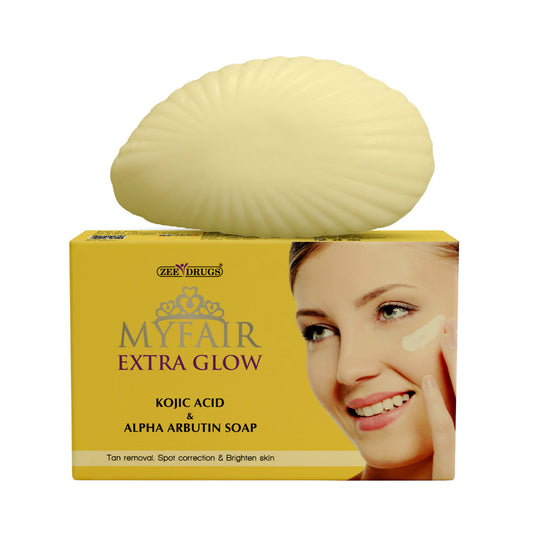 MyFair Extra Glow Kojic Acid & Alpha Arbutin Soap for Skin Brightening - 75g