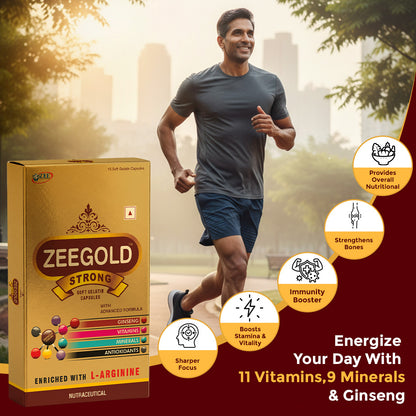 Zeegold Strong Multivitamin Capsules for Men | Boost Daily Energy, Stamina and Immunity - 15 Capsules