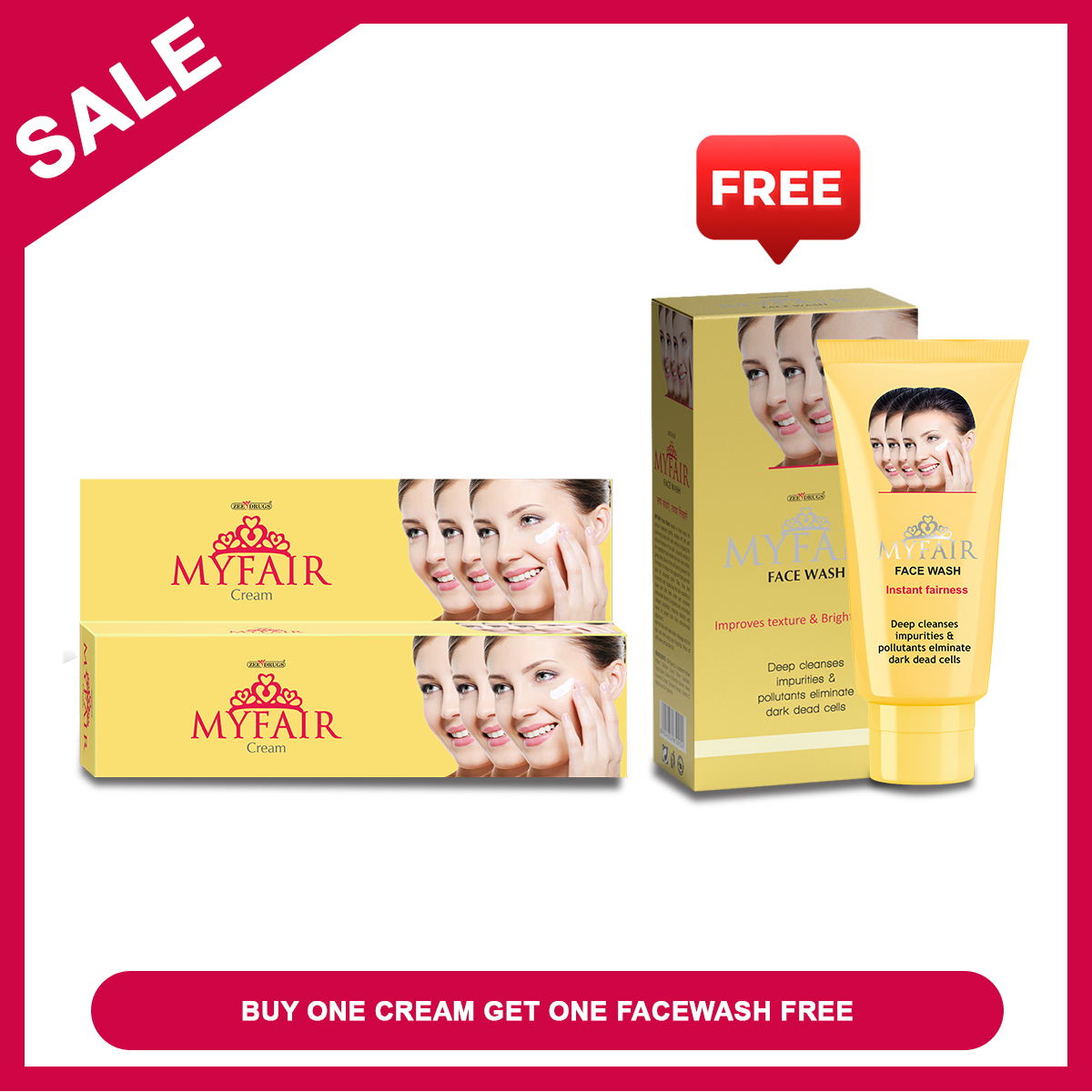 MyFair Cream Get Facewash Free